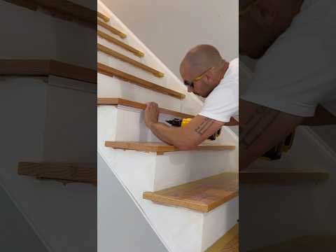 Installing cove moulding with the DCS714. #diy #construction #carpentry #ad #dewalt #dewalttough
