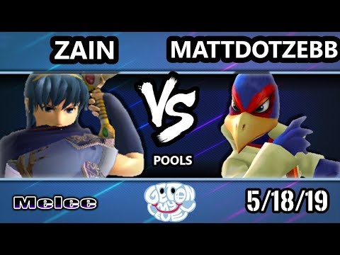 GOML 2019 SSBM - Zain (Marth) Vs. MattDotZebb (Falco) Smash Melee Tournament Pools