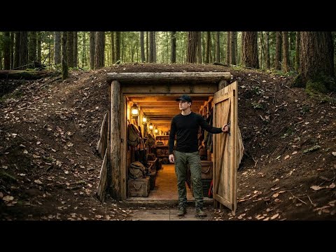 Building a Secret Survival Bunker in the Forest 🌲 Preparing for the Apocalypse