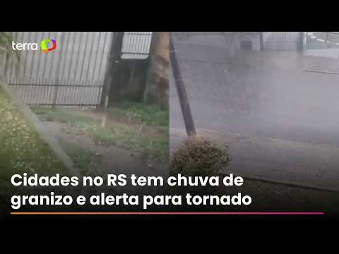 Chegada de ciclone provoca granizo e afeta mais de 100 casas no RS