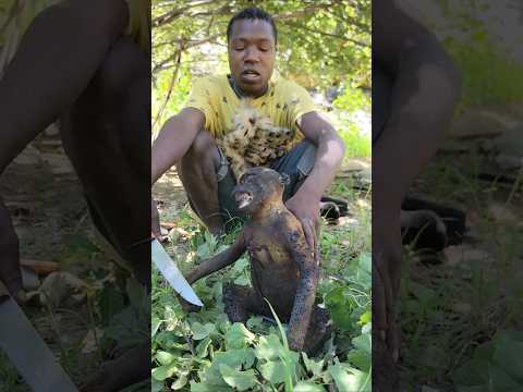 New 💥Hadzabe showing how they eat baboons #hadzabe #cooking #africa