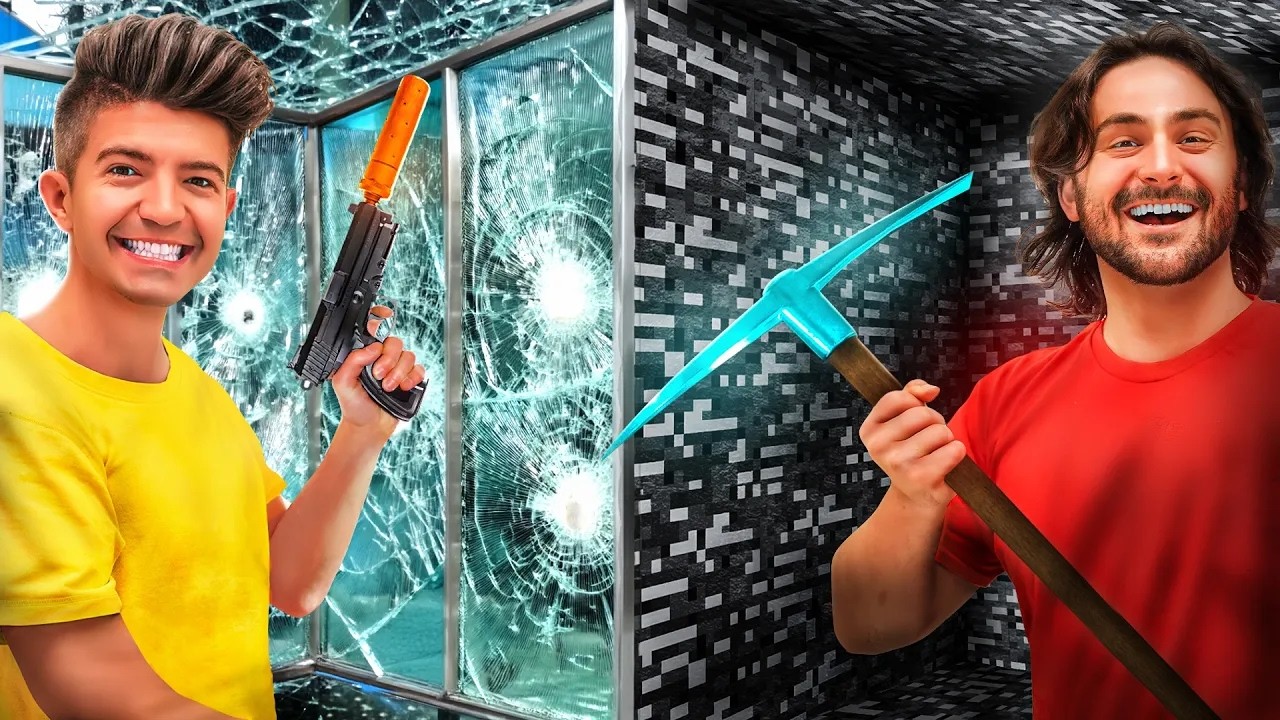100 Layers of BULLETPROOF GLASS vs BEDROCK