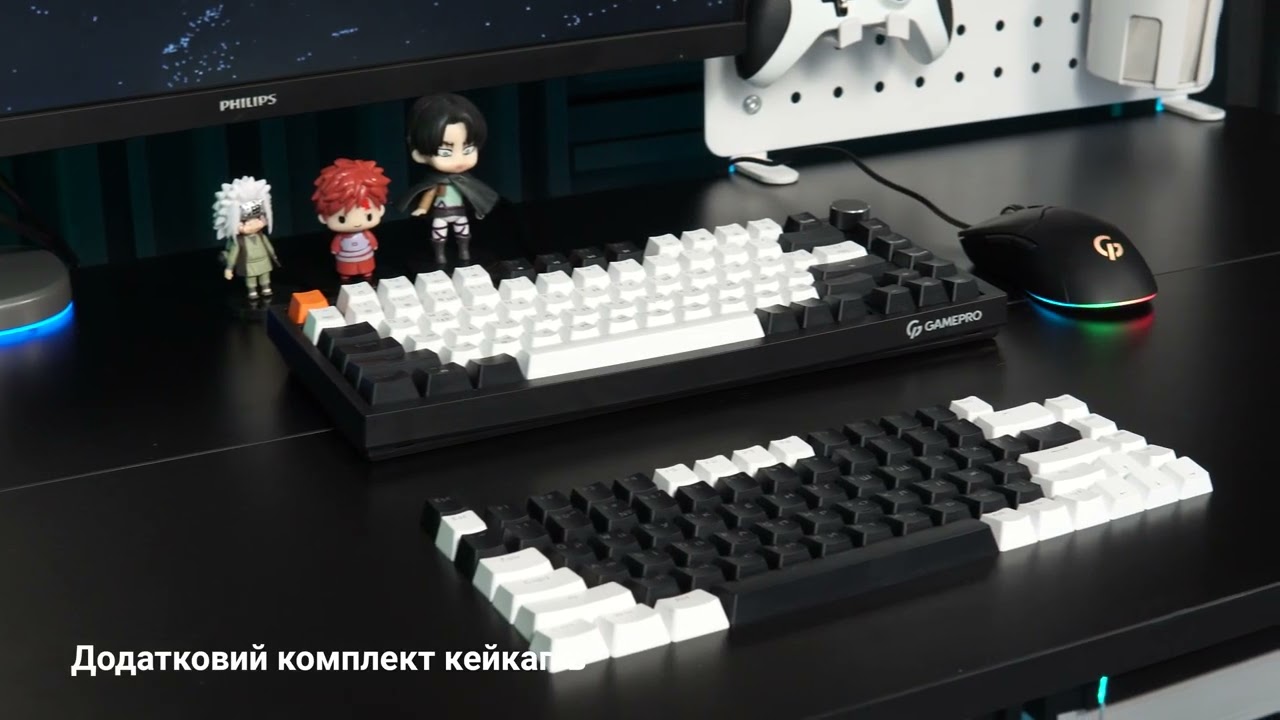 Клавіатура ігрова GamePro MK160B Hot-Swap RGB (Black) video preview