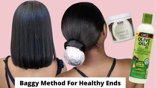 Baggy Method SAVED My Dry Ends - How To Get Healthy Long Hair With Baggy Method