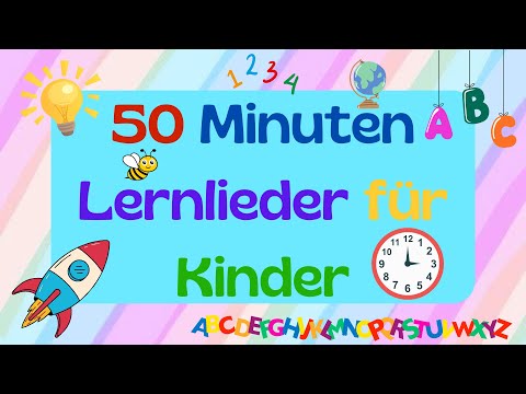 50 Minuten Lernlieder für Kinder| Kinderlieder Mix auf Deutsch | Uhr, Wochentage, Zahlen, ABC lernen