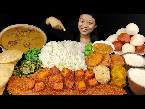 Eating Paneer Masala, Gundruk Ko Jhol With Rice & Lots Of Puri, Eating Sweets & JUJU Dahi Mukbang