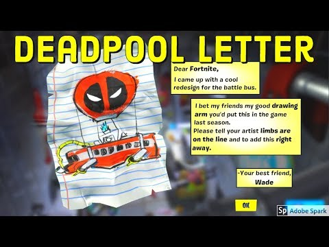 Deadpool Letter to Epic Games Location! - Find Deadpool's Letter / Deadpool Challenges Week 1