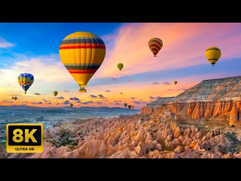 Cappadocia Turkey 4K Drone Film Magical Hot Air Balloons and Relaxing Music for Stress Relief