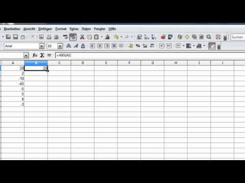 LibreOffice und OpenOffice Calc - Die Funktion ABS