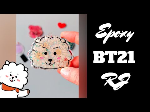 BTS BT21 RJ DIY aus Epoxidharz - Blumen Version #bts #bt21 #resin #epoxy