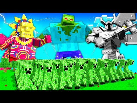 Mutant Snow Golems Army Vs Frostmaw Vs Barako The Sunchief in Minecraft 🔥🔥