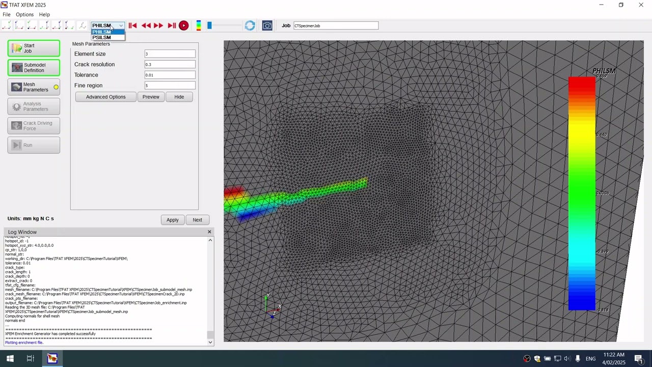 TFAT XFEM CTSpecimen Tutorial