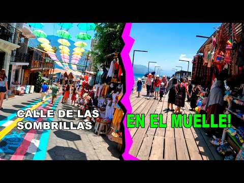 CALLE DE LAS SOMBRILLAS O PARAGUAS EN SAN JUAN LA LAGUNA 2026 / MUELLE DEL LAGO de ATITLAN SOLOLA