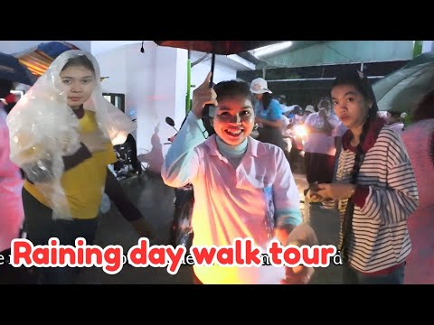 Phnom Penh Street Market in the Rain | Peaceful Walk & Real Cambodia Lifestyle | Relaxing rain sound