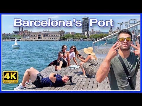 【4K】WALK BARCELONA PORT SPAIN 4K video TRAVEL VLOG slow tv