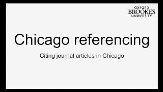 Chicago referencing: Journal articles