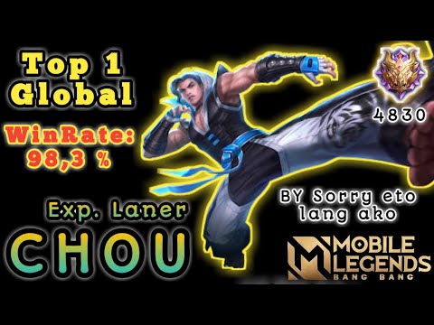 Chou Top 1 Global Chou Gameplay Winrate 98,3 % (Season 18) Mobile Legends Best Build and Emblem 2020