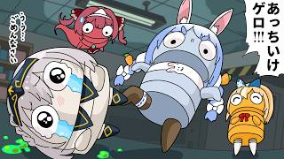 【手描き】バケモンと化したノエルを即切り捨てる3期生w【白銀ノエル/兎田ぺこら/宝鐘マリン/不知火フレア/R.E.P.O./ホロライブ切り抜き漫画】