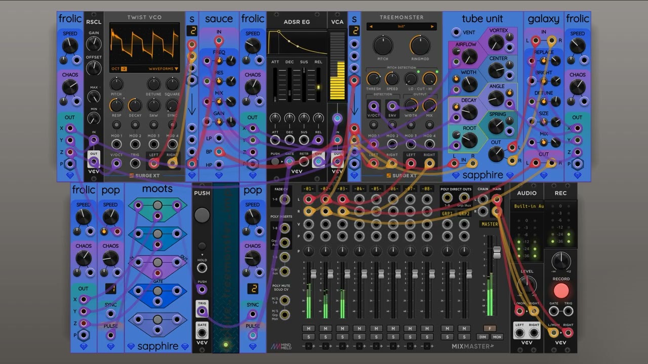 Sapphire plus Surge XT TreeMonster - chaos modulated improv