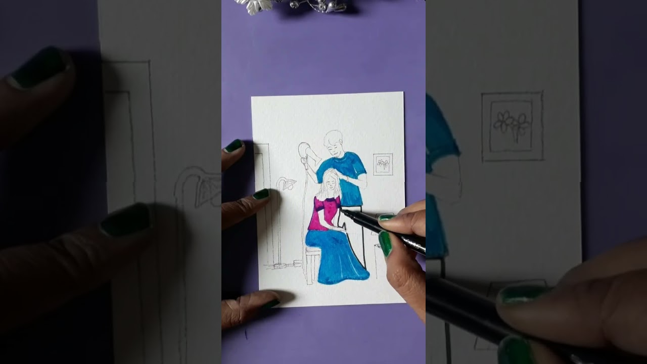 Cute Couple Drawing #Shorts #Youtube shorts  #Easy Couple Drawing