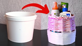 Amazing Idea! Useful Idea You Can Make Out Of Plastic Bucket and Wooden Skewers!!!