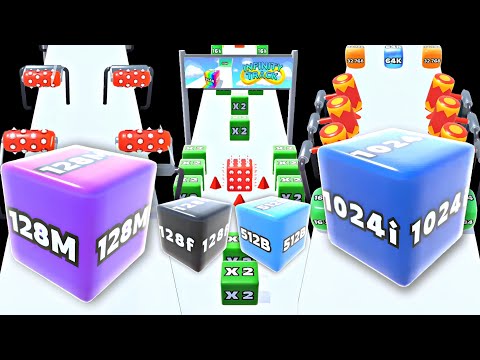Jelly Run 2048 ULTIMATE Gameplay | 4 Shape Play | 128M vs 512B vs 128f vs 1024i Race