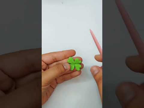 Como fazer trevo de 4 folhas de biscuit #arte #biscuit #trevo #diy #artesanato