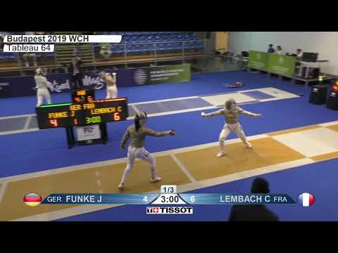 2019 245 T64 23 F S Individual Budapest HUN WCH 2 LEMBACH FRA vs FUNKE GER
