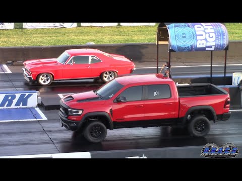 Dodge Ram TRX vs Chevy Nova Drag Race