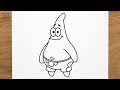 How to draw PATRICK STAR (SpongeBob) step by step, EASY