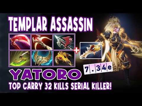 Templar Assassin Yatoro Highlights TOP CARRY 32 KILLS SERIAL KILLER - Daily Dota 2 TV #dota2