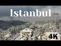 4K Istanbul Snowfall 2024 Drone Footage Winter In Istanbul City Turkey