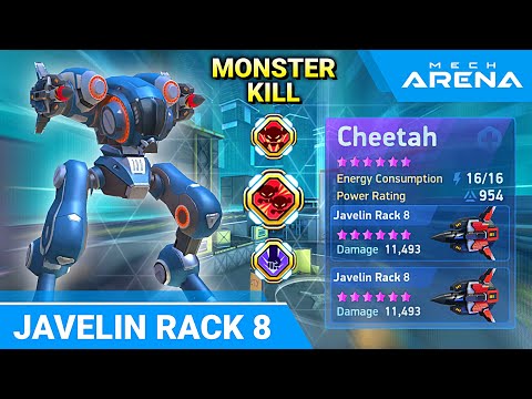 Javelin Rack 8 with Cheetah - Monster Kill - Mech Arena Robot Showdown