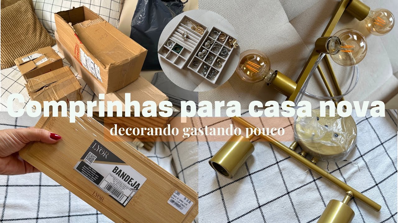COMPRINHAS PARA CASA NOVA na SHOPEE | LUSTRES, LAMPADAS, LED, FRONHAS E + | Decorando gastando pouco
