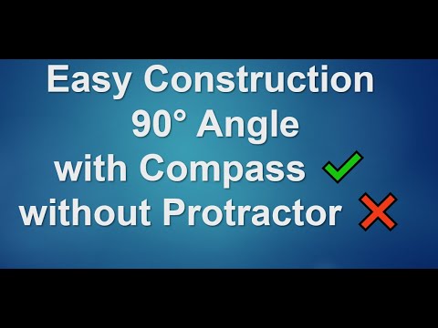 Construct 90 degree angle without protractor | Draw 90° angle with ruler and compass.(English Audio)