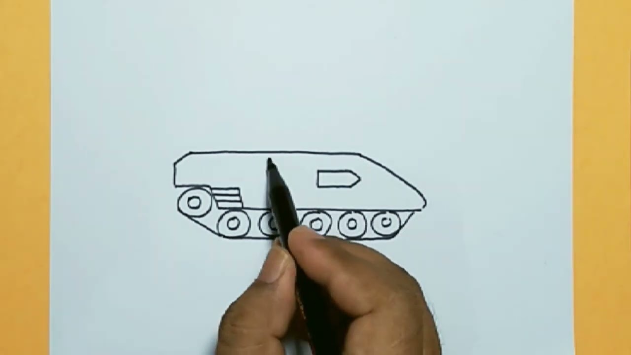 Cara Menggambar Mobil Tank Yang Mudah
