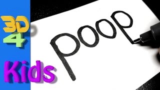 Wow! How to turn words POOP into a Cartoon for kids