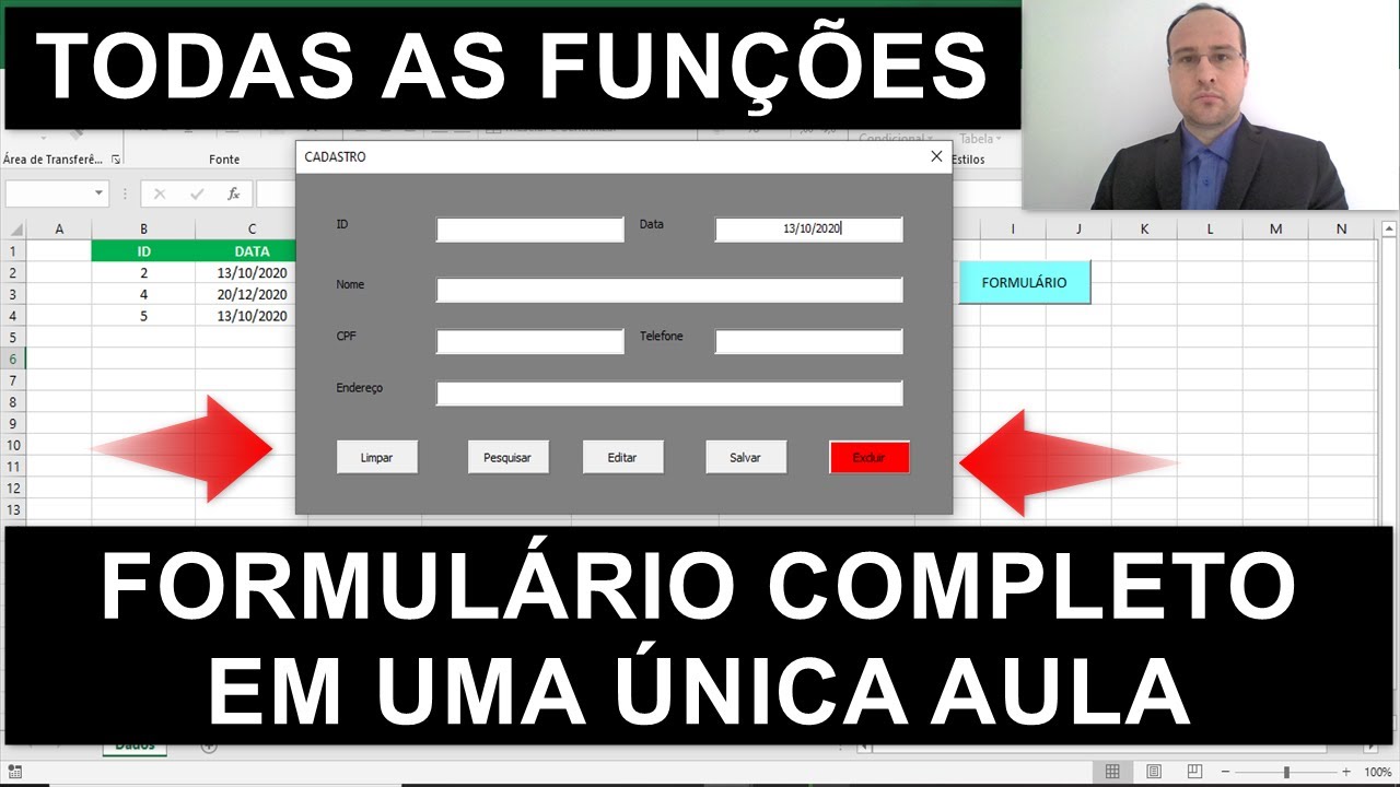 Formulário de Cadastro de Clientes com Excel VBA (COMPLETO e SIMPLES)