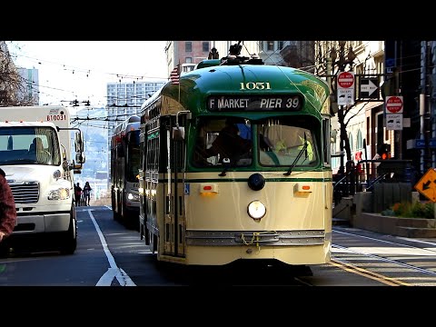 San Francisco MTA / MUNI 1948 St. Louis Car Company PCC Streetcar 1051 On The F Line