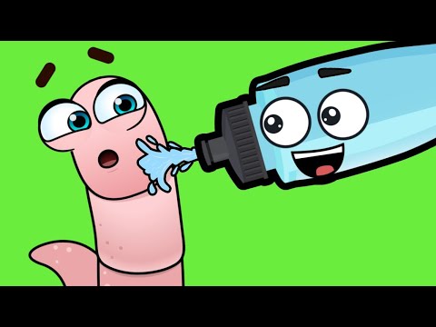 Drink more Water Herman the Worm! | Silly Healthy Habits Songs by Papa Joel's English