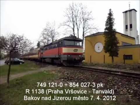 749 121-0 + 854 027-3, R 1138, Bakov nad Jizerou město, 7.4.2012