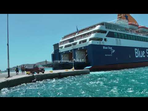 Blue Star Ferry at the Port of Ios Greece