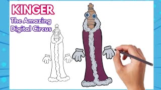 How to draw KINGER from The Amazing Digital Circus | Step by step tutorial