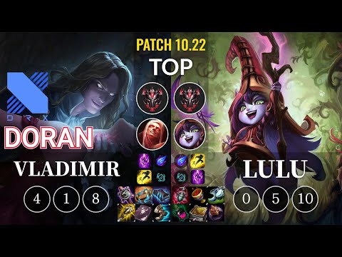 DRX Doran Vladimir vs Lulu Top - KR Patch 10.22