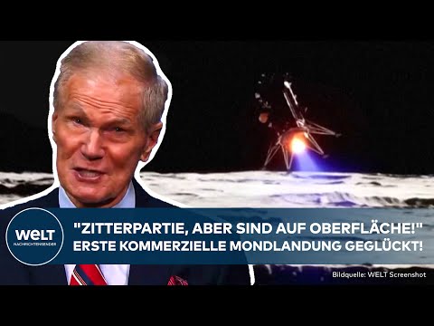 MONDLANDUNG: "Zitterpartie, aber sind auf Oberfläche!" Erste kommerzielle Mission zum Erdtrabanten!