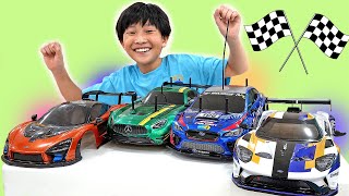 Yejun Plays R/C Car Toy Adventure with Coloring and Racing Game Play