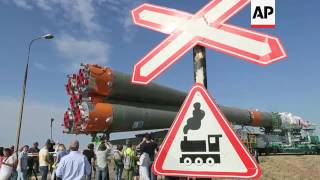 Download lagu Soyuz rocket installed on Kazakhstan launch pad mp3