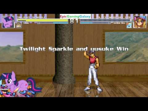 Twilight Sparkle & Yusuke VS Black Magician Girl & Rainbow Dash In A MUGEN Match / Battle / Fight