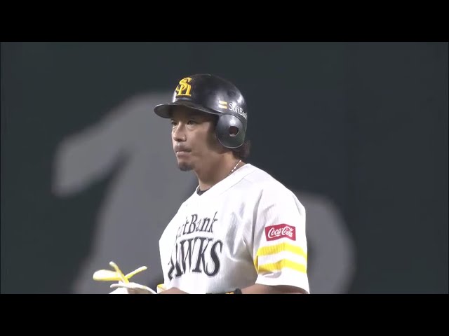 【1回裏】ホークス・「熱男」松田 見事な内角さばきで先制2点タイムリー!! 2016/3/19 H-C
