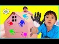 Ryan DIY Box Fort House Painting And Building With Daddy